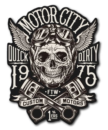 楽天市場 バイカーステッカー Biker Sticker バイク ハーレー ヘルメット Motor City スカル ヴィンテージ Bk041 車 ステッカー 屋外ok ゼネラルステッカー