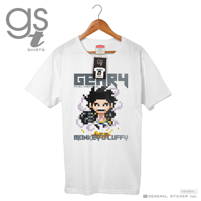 楽天市場 ピクセルワンピースtシャツ ルフィ Gear4 One Piece ドット絵 Gst014 グッズ ネット限定商品 ゼネラルステッカー
