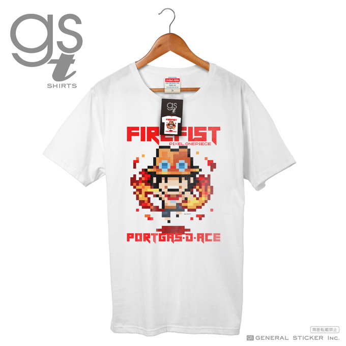 楽天市場 ピクセルワンピースtシャツ エース Firefist One Piece ドット絵 Gst015 グッズ ネット限定商品 ゼネラルステッカー