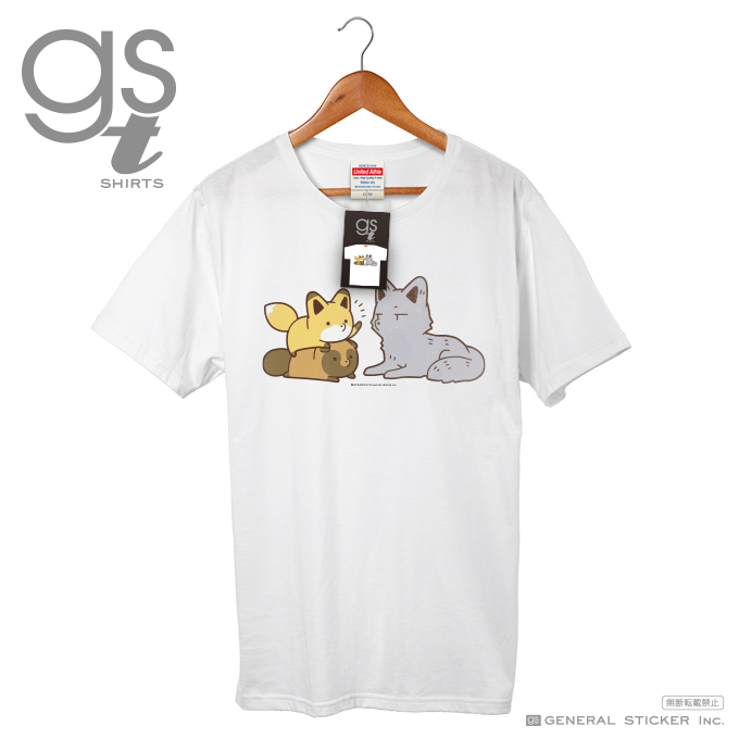 楽天市場 ネット限定商品 タヌキとキツネ Tシャツ あいさつ キャラクターtシャツ レディースサイズ M L Sns コミック イラスト タヌキツ 可愛い Gst054 Gs 公式グッズ ゼネラルステッカー