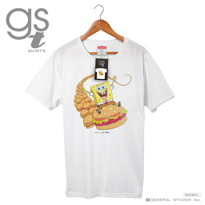 楽天市場 ネット限定商品 スポンジ ボブ キャラクターtシャツ ハンバーガー レディースサイズ M L アメリカ アニメ Spongebob オマケ付き Spo038 Gs 公式グッズ ゼネラルステッカー