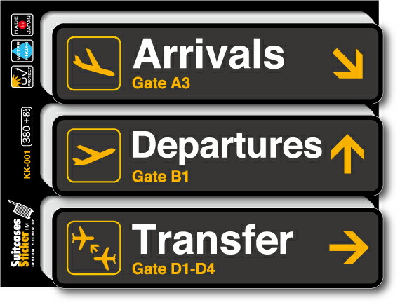楽天市場 フライトインフォメーションステッカー ゲートサイン Gate Sign Kk001 空港 ステッカー 旅行 飛行機 ゼネラルステッカー