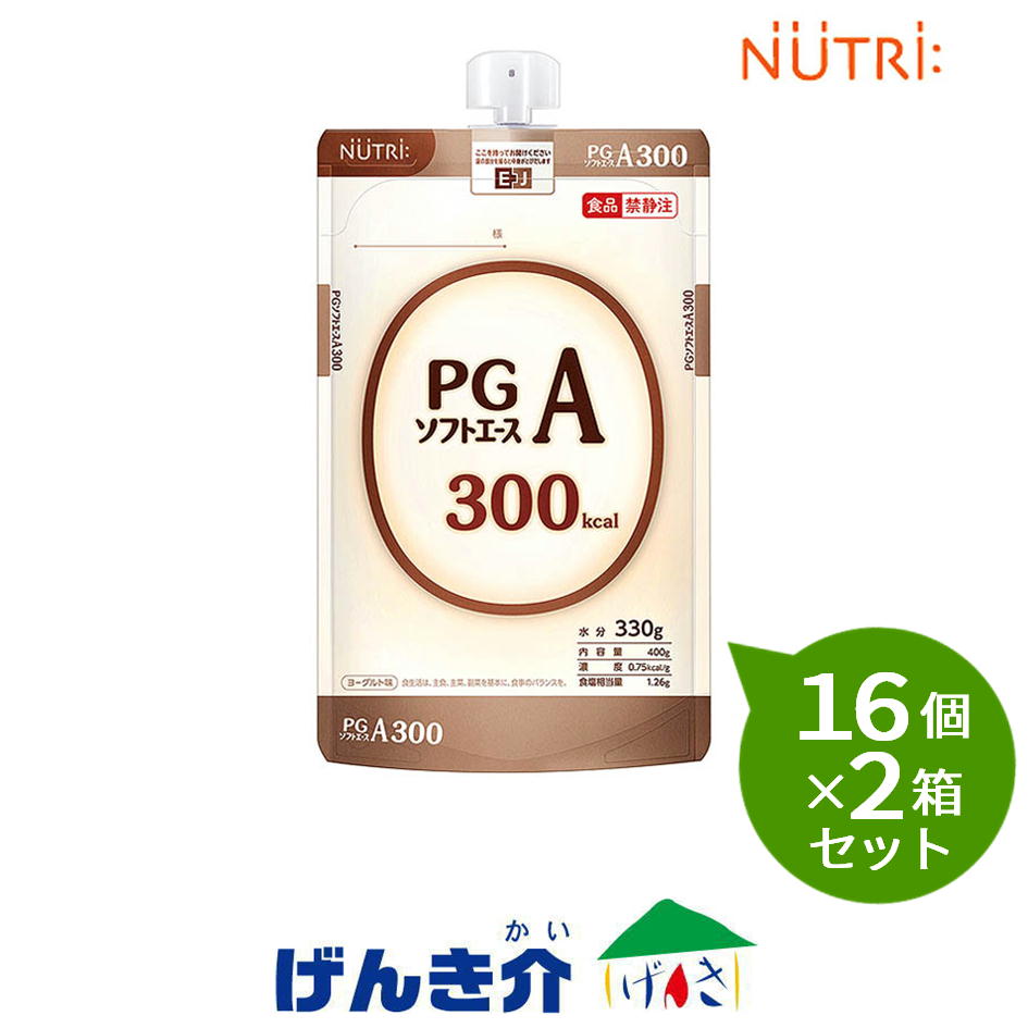 【2箱セット】ニュートリー PGソフトエース ヨーグルト味400g×16個×2箱熱量300kcal たんぱく質4.0g/100kcal 経管栄養 半固形状ピージーソフト|介護ストアげんき介 店