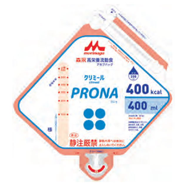 「返品不可」 PRONA プロナ アセプバッグ （400ml×16個） 熱量400キロカロリー 森永 クリニコ 経管栄養分 玉蜀黍吸いもの味わい 高たんぱく 介護食-流動食
