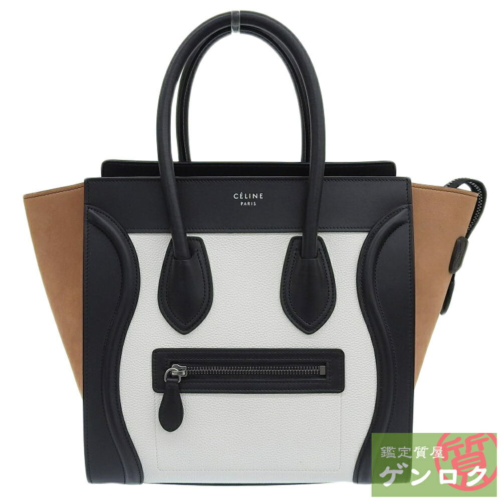 セリーヌ　ラゲージ　レザー　ハンドバッグ　箱追加 CELINE - 美品☆ セリーヌ ラゲージ マイクロ 黒 レザー