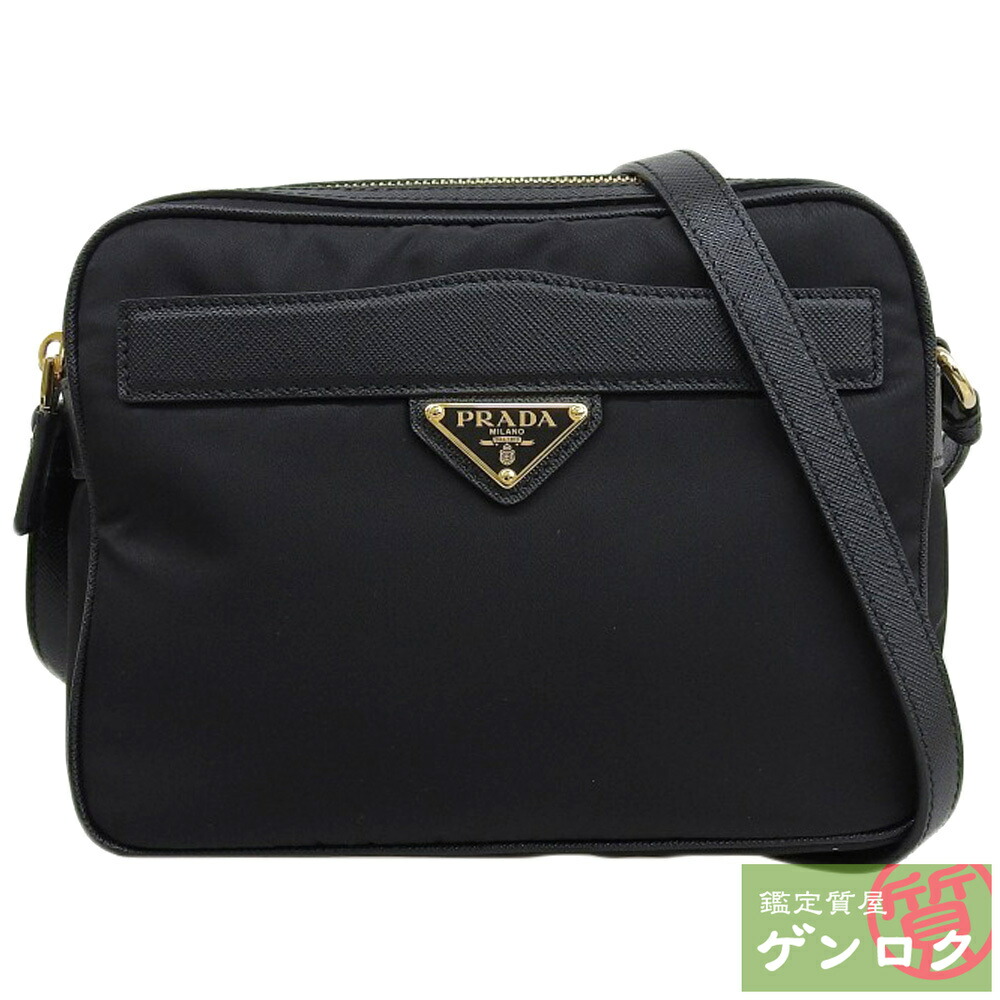 【中古】PRADA プラダ ショルダーバッグ ミニショルダーバッグ 斜め掛け ブラック リナイロン 1BH218 レディース【質屋】【代引き手数料無料】｜鑑定質屋 ゲンロク