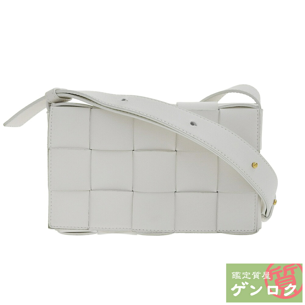 【中古】BOTTEGAVENETA ボッテガヴェネタ スモールテープ ショルダーバッグ 曲がった掛け 合切袋 ポシェット 白いこと なめし革 レディース【一六銀行】【代引っ張ること委員会無料】