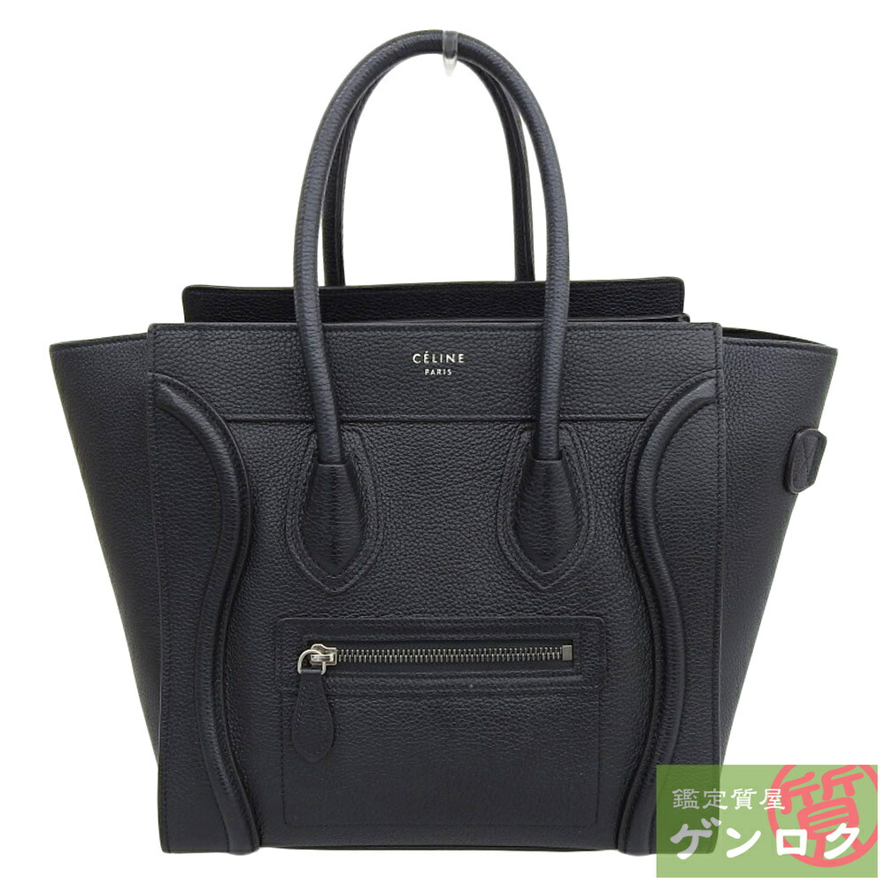 CELINE Luggage ラゲージ レザー ハンドバッグ【ランク:AB】 セリーヌ ラゲージ ミニショッパー レザー トートバッグ