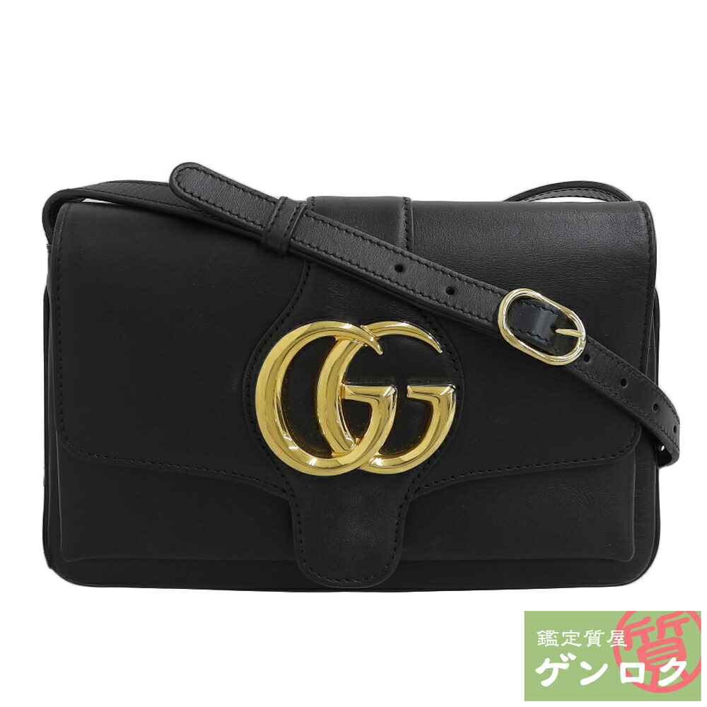 【中古】GUCCI グッチ GGマーモント ショルダーバッグ 斜め掛け ブラック レザー レディース 550129【質屋】【代引き手数料無料】
