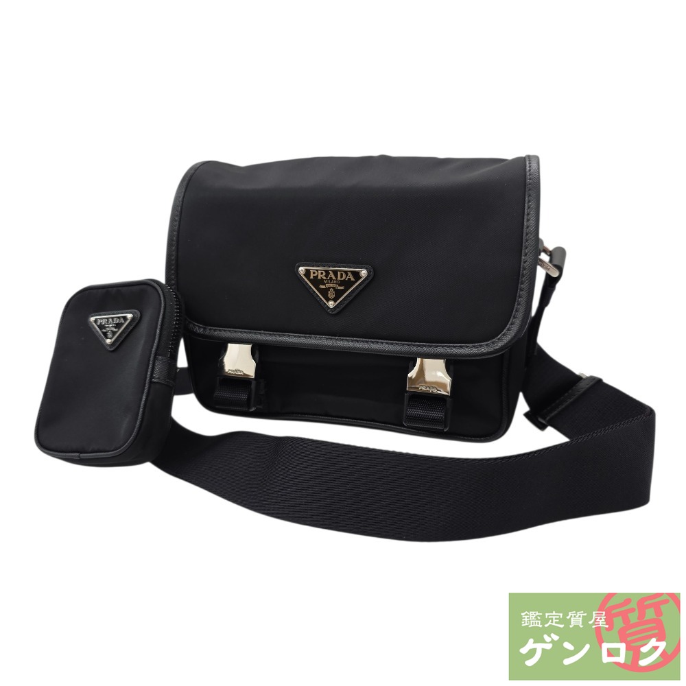 【近現行/極美品】PRADA プラダ ショルダーバッグ ナイロン 黒 V160 近現行/極美品】PRADA プラダ ショルダーバッグ ナイロン 黒