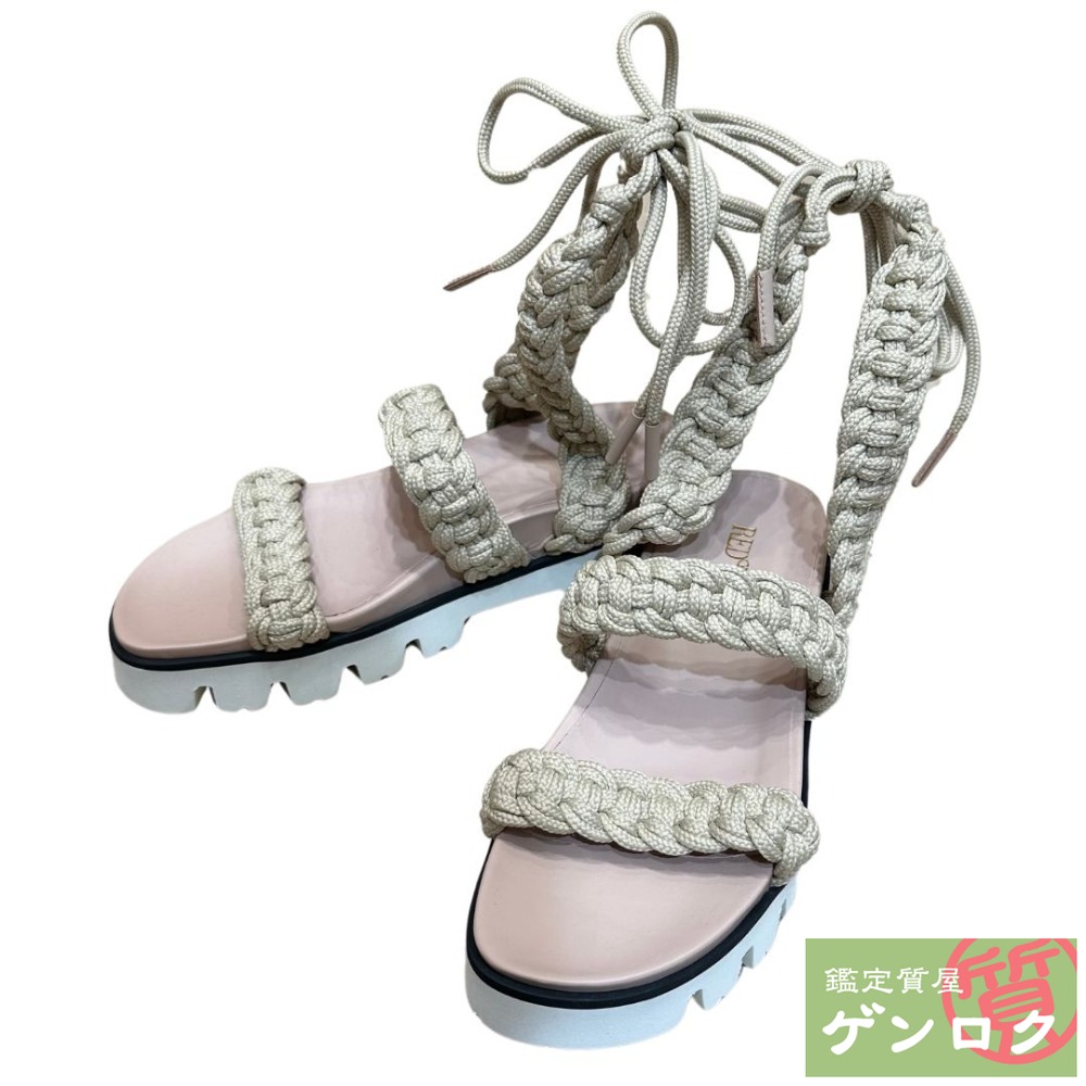 【中古】 ヴァレンティノ レッド ヴァレンティノ グラディエーターサンダル サンダル 36 23cmベージュ/ピンク VALENTINO【質屋】【代引き手数料無料】 9,344円