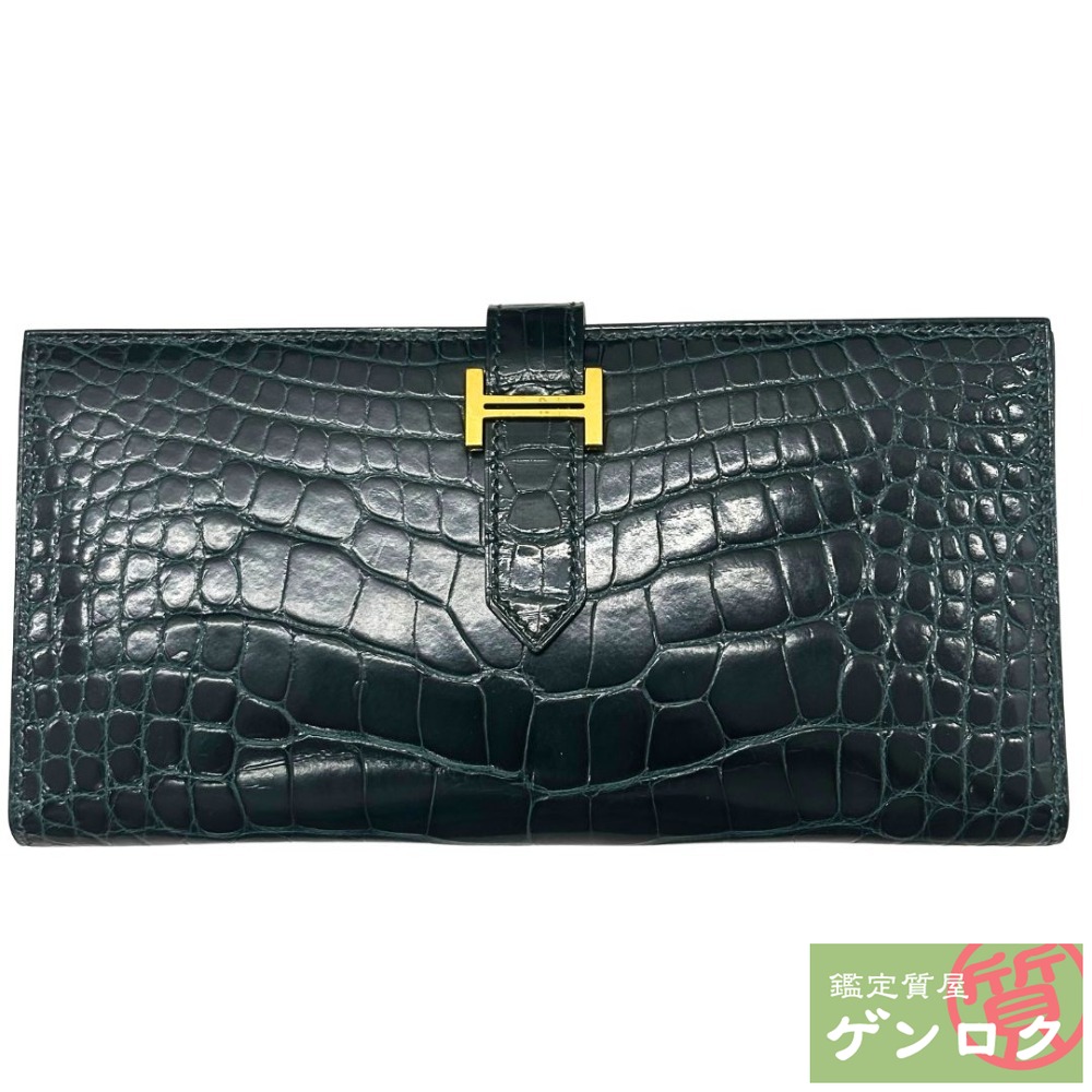 楽天市場】☆XX2526 HERMES エルメス ベアン アリゲーター ブラウン