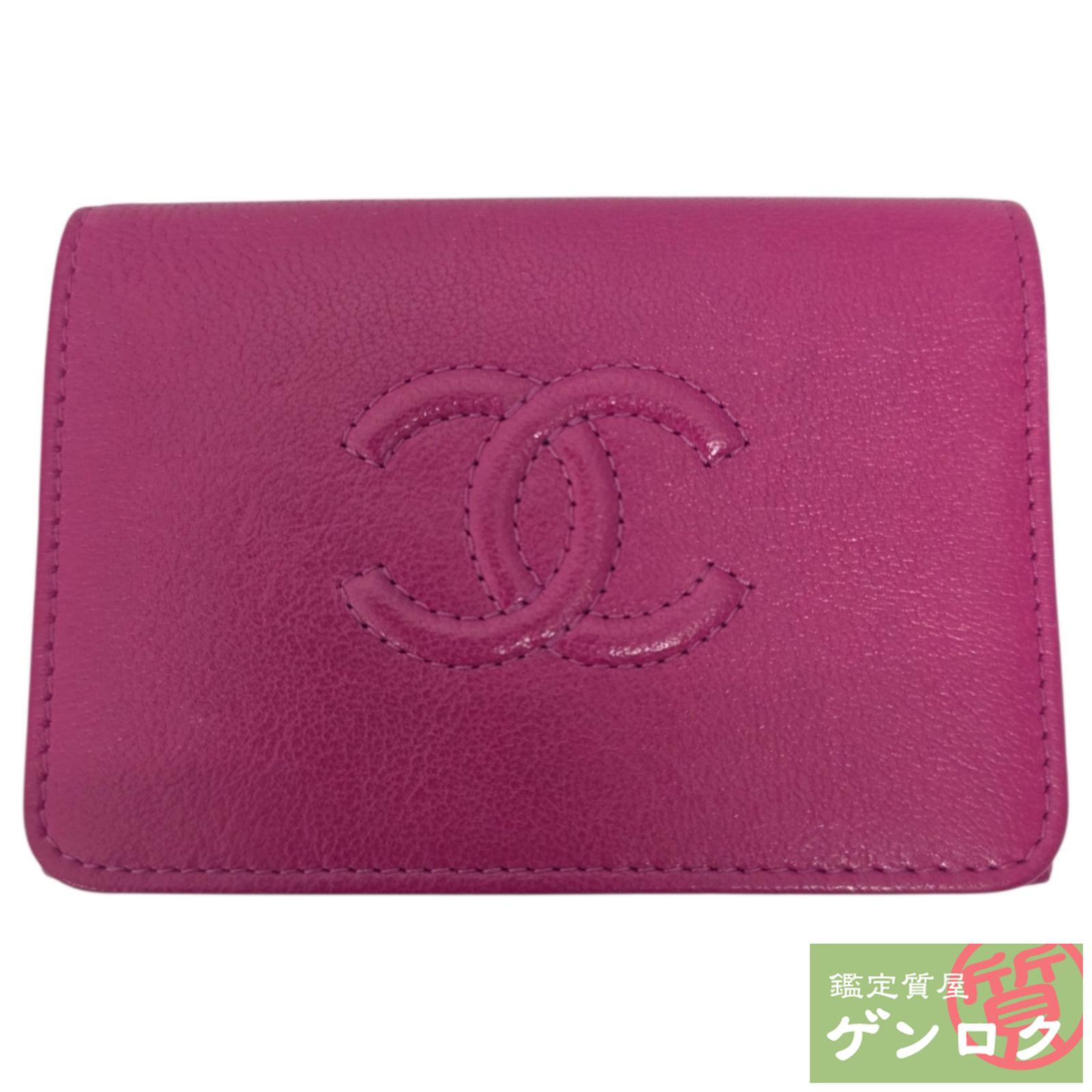 【中古】 シャネル 三つ折り コンパクト財布 三つ折り財布 28番台 ピンク系 CHANEL【質屋】【代引き手数料無料】