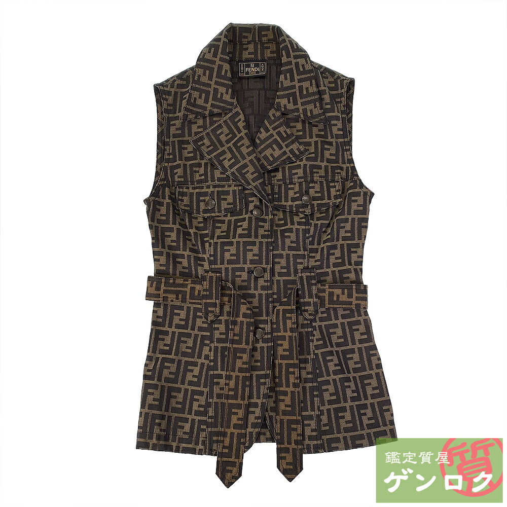 FENDI オールド フェンディ ズッカ Vネック ベスト メリノウール FENDI オールド フェンディ ズッカ Vネック ベスト メリノウール