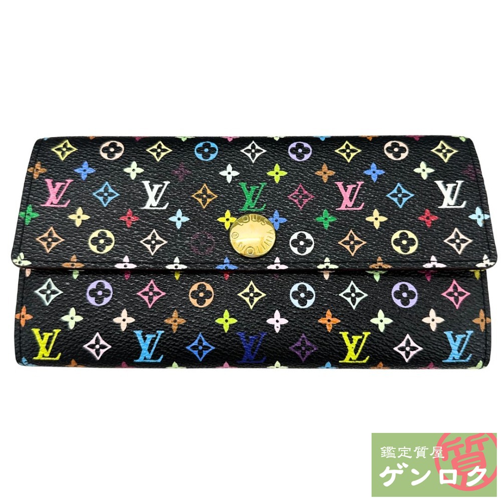 ルイ・ヴィトン Louis vuitton M93754 ブラック マルチカラー ポルトフォイユ・アンソリット グルナード【ルイ