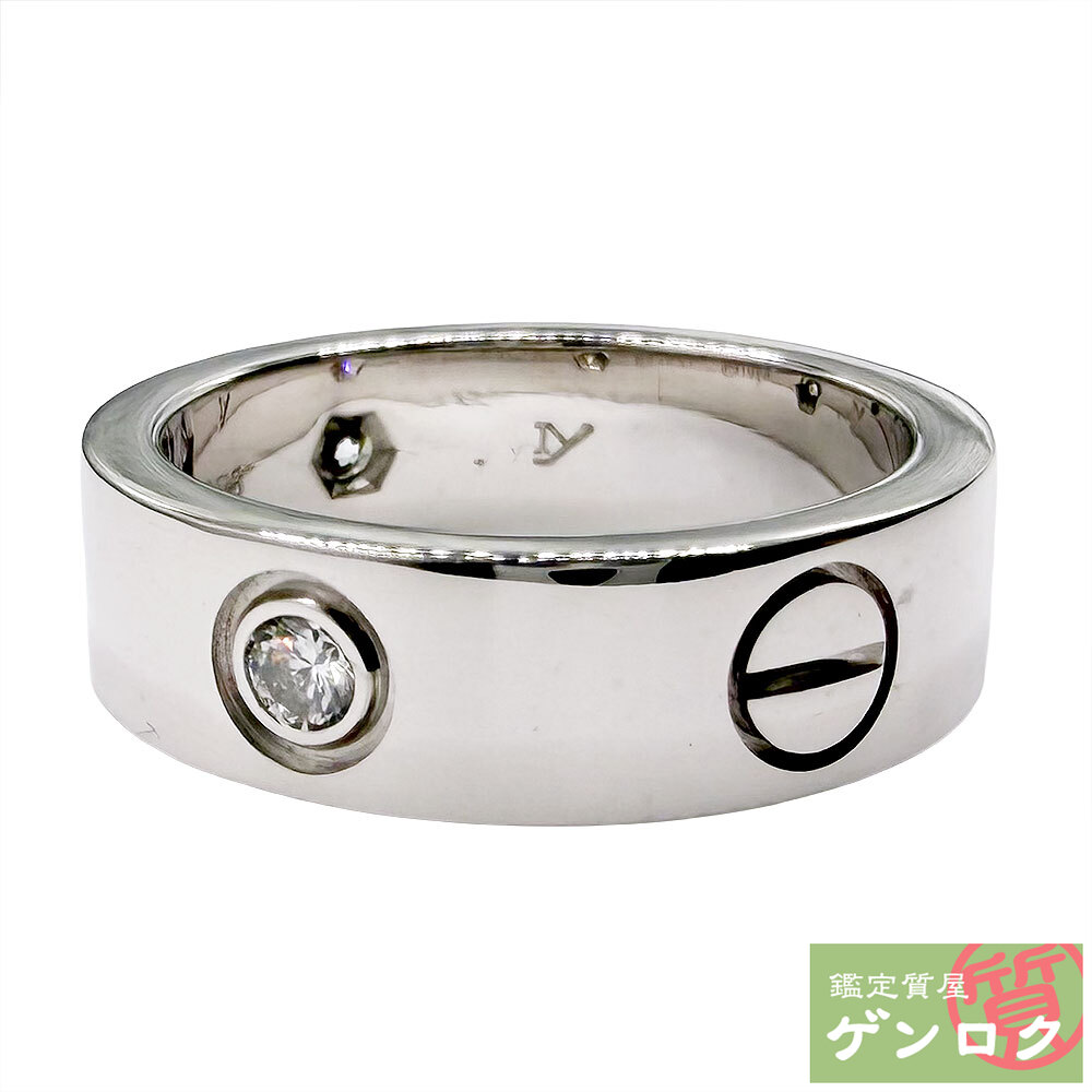 【中古】Cartier カルティエ ラブ ハーフ リング 指輪 750WG #50【質屋】【代引き手数料無料】