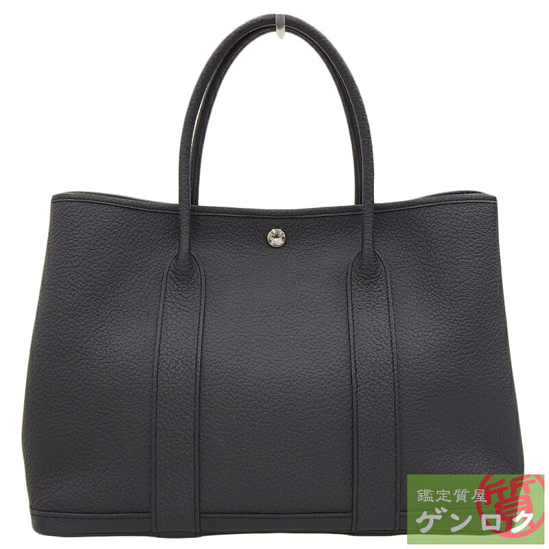 【中古】 エルメス ガーデンパーティPM ハンドバッグ □R刻印(2014年) トリヨンクレマンス ブラック HERMES【質屋】【代引き手数料無料】