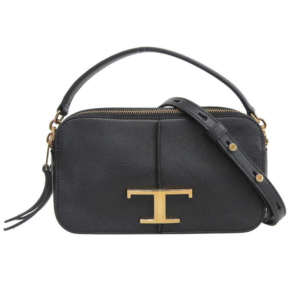 【中古】 トッズ 2WAYショルダーバッグ ショルダーバッグ なめし革 黒いこと TOD’S【一六銀行】【代引っ張ること委員会無料】