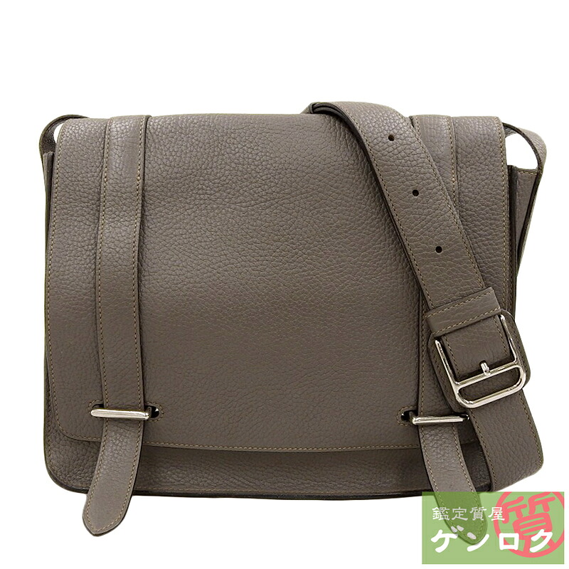 【中古】 エルメス スティーブ カポラル27 ショルダーバッグ X目じるし(2016年) なめし革 エタン HERMES【一六銀行】【代引っ張ること委員会無料】