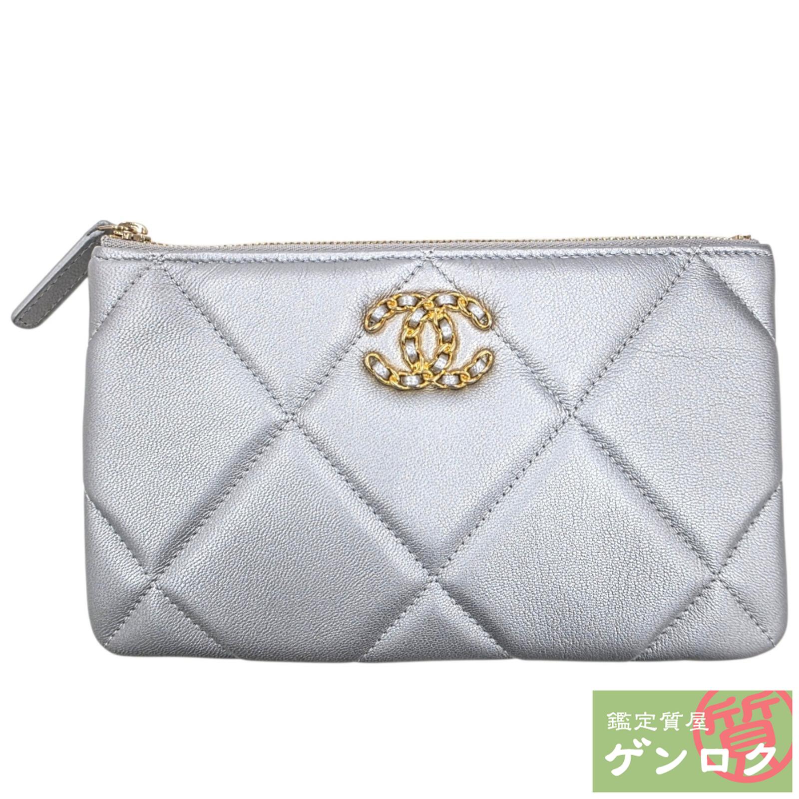 【中古】 シャネル シャネル19 合切袋 小入れもの 万覚え帳容れもの かざり付ける合切袋 なめし革 CHANEL【一六銀行】【代引っ張ること委員会無料】