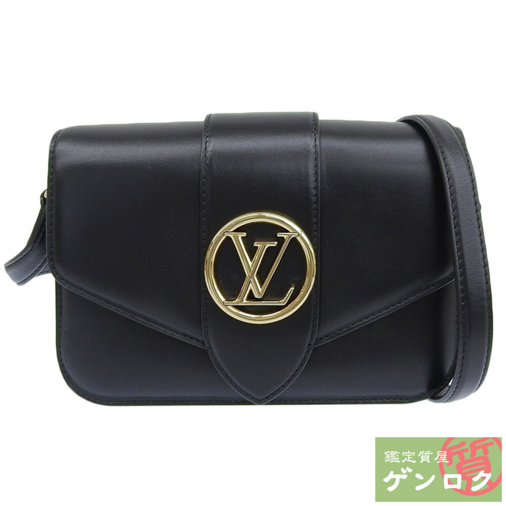 【中古】LOUIS VUITTON ルイ・ヴィトン ポンヌフ ショルダーバッグ 曲がった掛け ノワール 黒いこと なめし革 M55948 レディース【一六銀行】