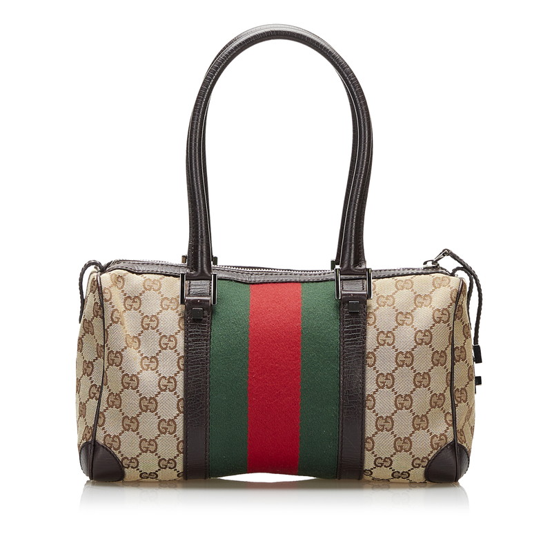 にプロフィ 【鑑定済】GUCCI gg キャンバス 大型 ボストンバック