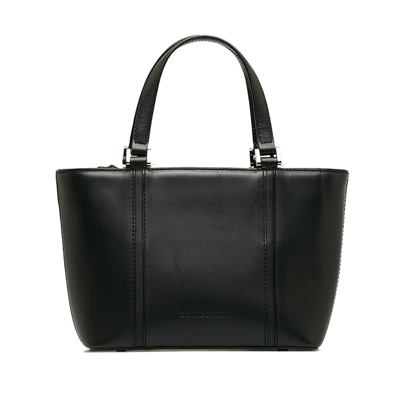 ✨美品✨BURBERRYバーバリー ◆黒ブラック×ノバチェック◆レザーキャンバス バーバリー ハンドバッグ バック ノバチェック ブラック レザー
