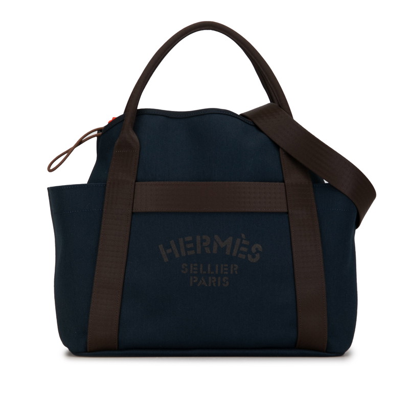 HERMES エルメス ドーヴィルMM ネイビー キャンバス トートバッグ HERMES エルメス ドーヴィルMM ネイビー キャンバス トートバッグ