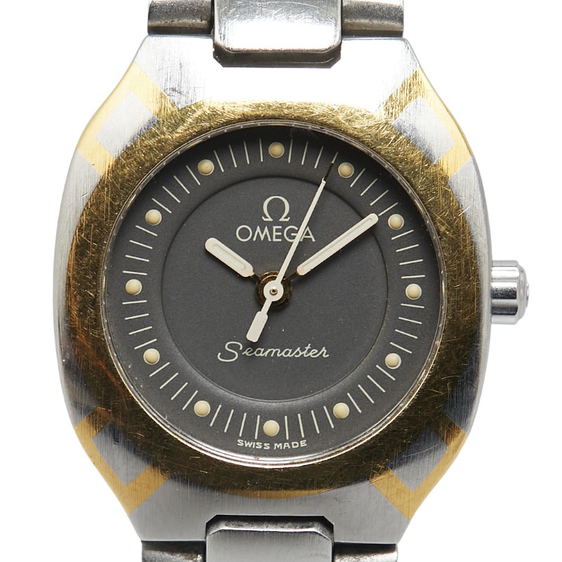 オメガ シーマスター ポラリス 腕時計 クオーツ グレー文字盤 ステンレススチール レディース OMEGA 【中古】 27,365円