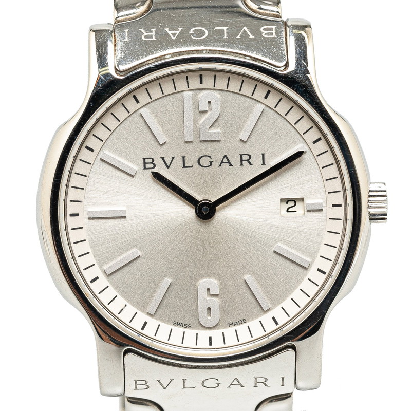 ブルガリ ソロテンポ 腕時計 ST35S クオーツ シルバー文字盤 ステンレススチール メンズ BVLGARI 【中古】 54,660円