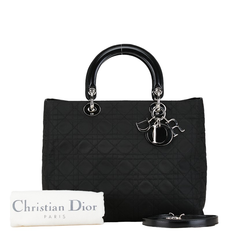 Dior LadyDior 黒 ナイロン キルティング クラッチ ショルダー 楽天市場】【中古】 Christian Dior ディオール レディ