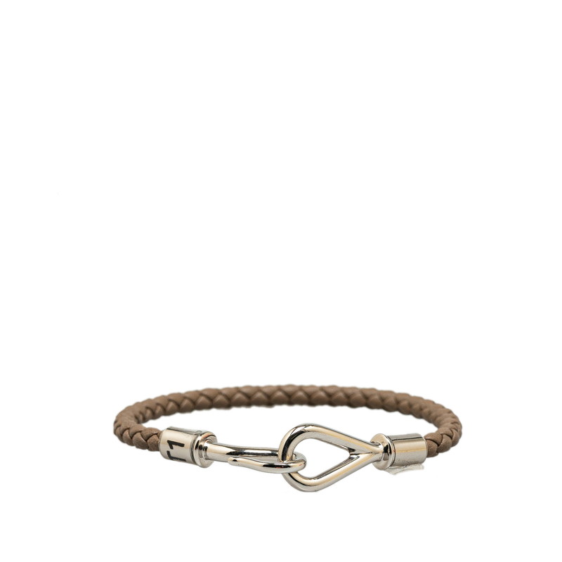エルメス ジャンボブレス ブレスレット エトゥープ グレージュ レザー レディース HERMES 【中古】