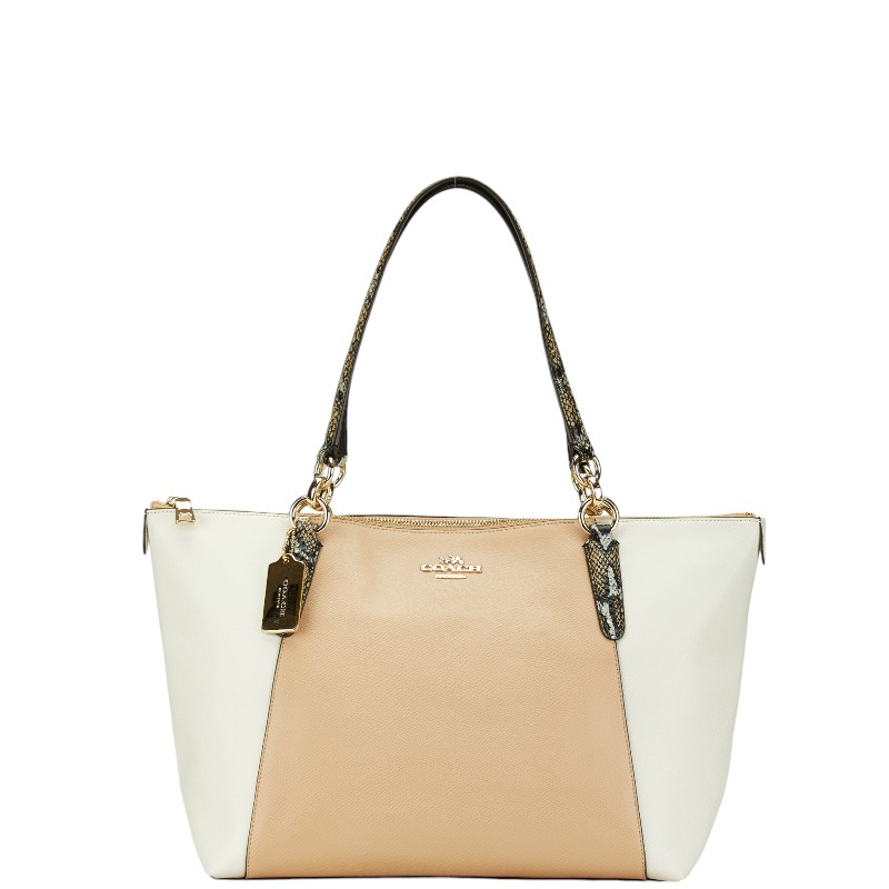 COACH ホワイトレザー トートバッグ COACH ホワイトレザートートバッグ - メルカリ