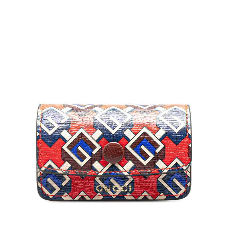 グッチ ジオメトリックＧ エチケットホルダー キーホルダー 692957 レッド マルチカラー レザー レディース GUCCI 【中古】 16,354円