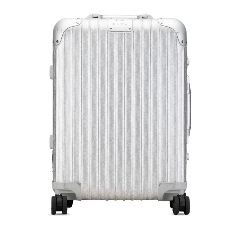 クリスチャンディオール × RIMOWA リモワ オブ漏れる 船室 キャリーバッグ 旅行バッグ 1DRTR002YWZ しろがね色 軽銀 レディース Dior 【中古】