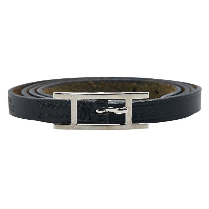 【極美品】HERMES エルメス アピ3 レザー ブレスレット チョーカー 白 エルメス アピ3 レザー 4連 ブレスレット ロングチョーカー L