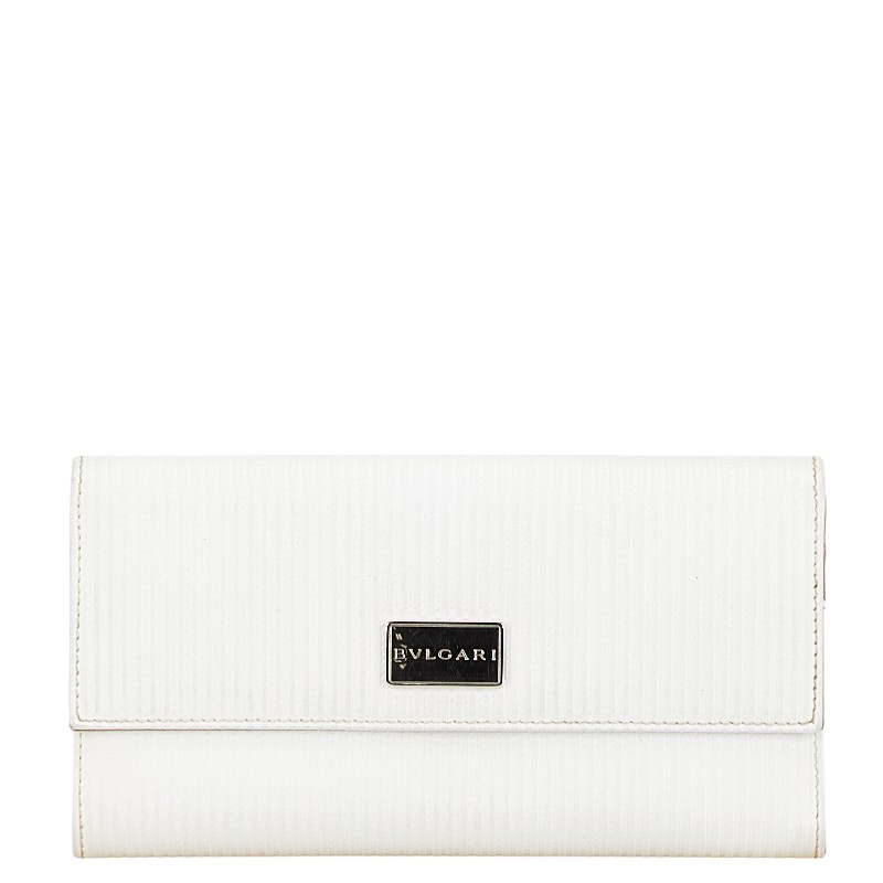 ブルガリ ミレリゲ 長財布 ホワイト レザー レディース BVLGARI 【中古】|【銀座パリス】 店