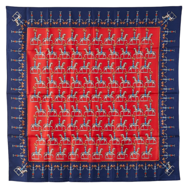 楽天市場】HERMES エルメス カレ90 tuiga/帆船柄 スカーフ ブルー系