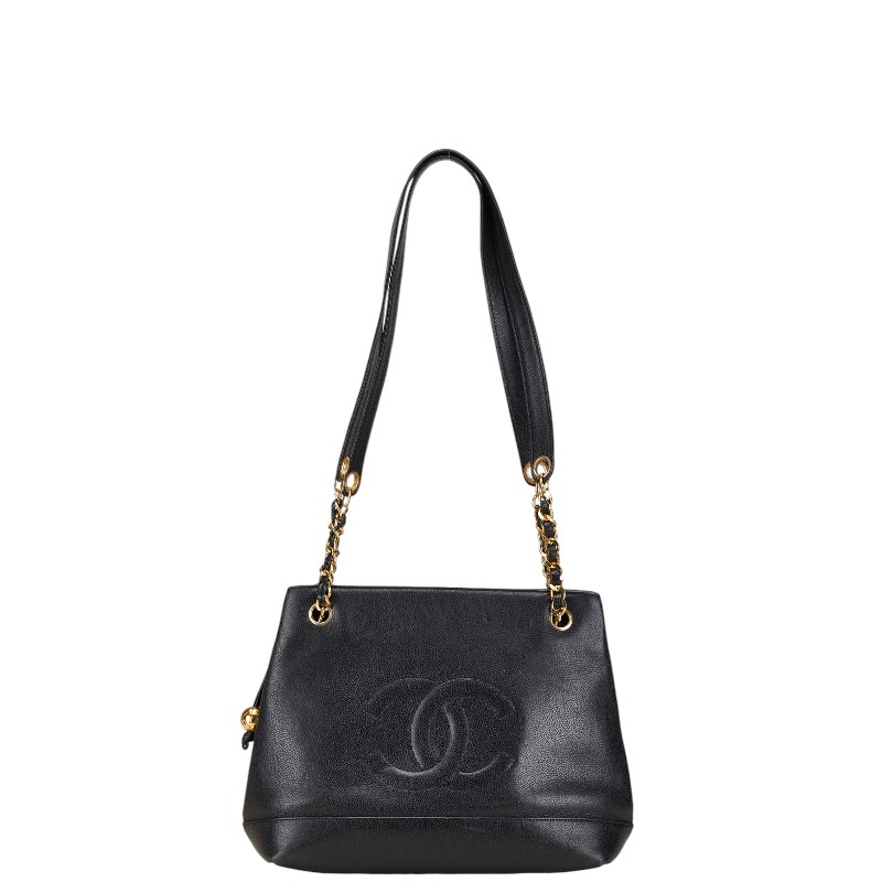 ★美品★ CHANEL シャネル トートバッグ ココマーク ラムスキン ブラック シャネル CHANEL ココマーク レザートートバッグ 5番台 ブラック