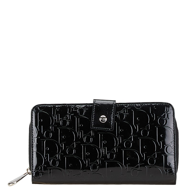 新品 クリスチャンディオール　長財布　トロッター　パテントレザー　ブラック Christian Dior クリスチャンディオール トロッター柄 パテント