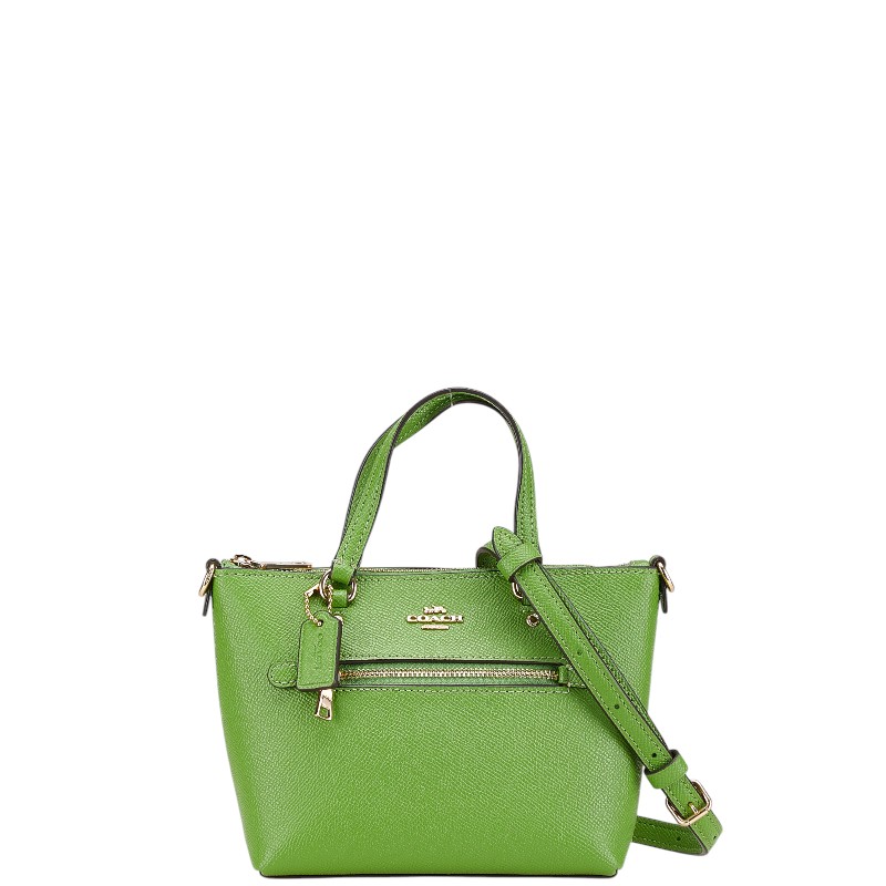 コーチ職 ロゴタイプ ミニハンドバック ショルダーバッグ 2WAY CA844IMMA1 緑であること なめし革 レディース COACH 【中古】