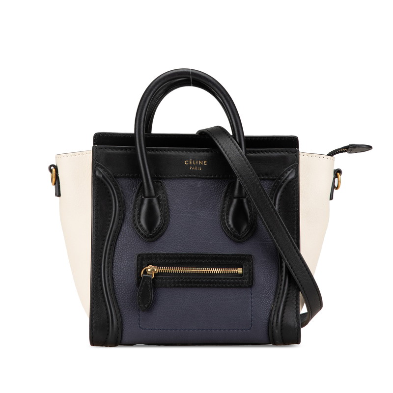 CELINE ラゲージナノ　ブラック　ドラムドカーフスキン CELINE セリーヌ ラゲージ ナノ ブラック ドラムドカーフスキン