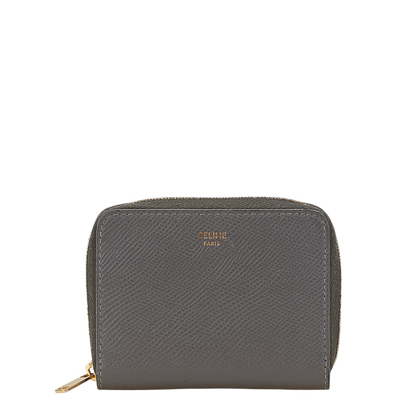 CELINE セリーヌ　コインケース　小銭入れ　財布　ファスナー　ジップ　革 CELINE ☆ キュイル トリオンフ/コンパクト ジップド ウォレット