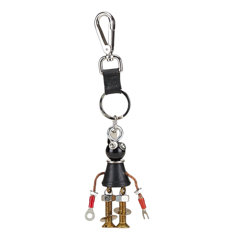 【美品】PRADA プラダ クロシェット キーリング キーホルダー 美品】PRADA プラダ クロシェット キーリング キーホルダー