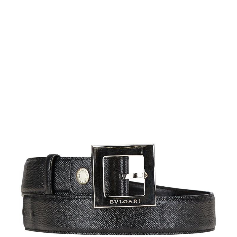 ⭐️未使用品⭐️BVLGARI ベルト レザー 四角バックル レディース 黒 中古・古着通販】BVLGARI (ブルガリ) ロゴバックルレザーベルト