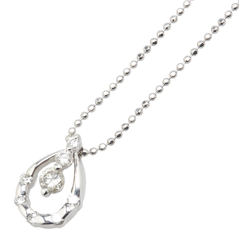 しずく モチーフ ネックレス Pt900 プラチナ Pt850 プラチナ レディース 【中古】｜【銀座パリス】　店 41,535円