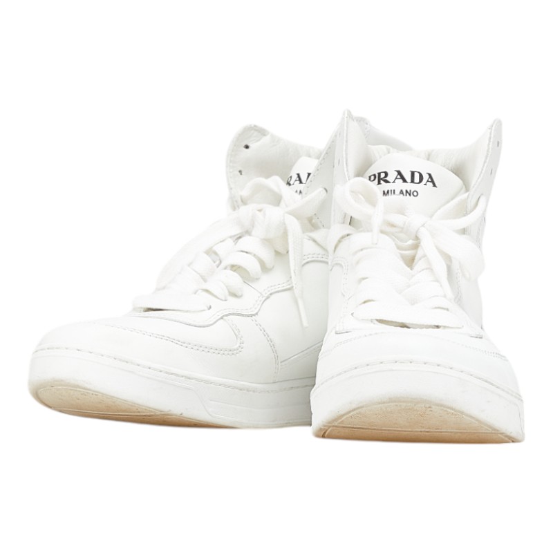 PRADA ストラップ付きハイカットスニーカー 楽天市場】【中古】【非常に良い】 PRADA プラダ ハイカット