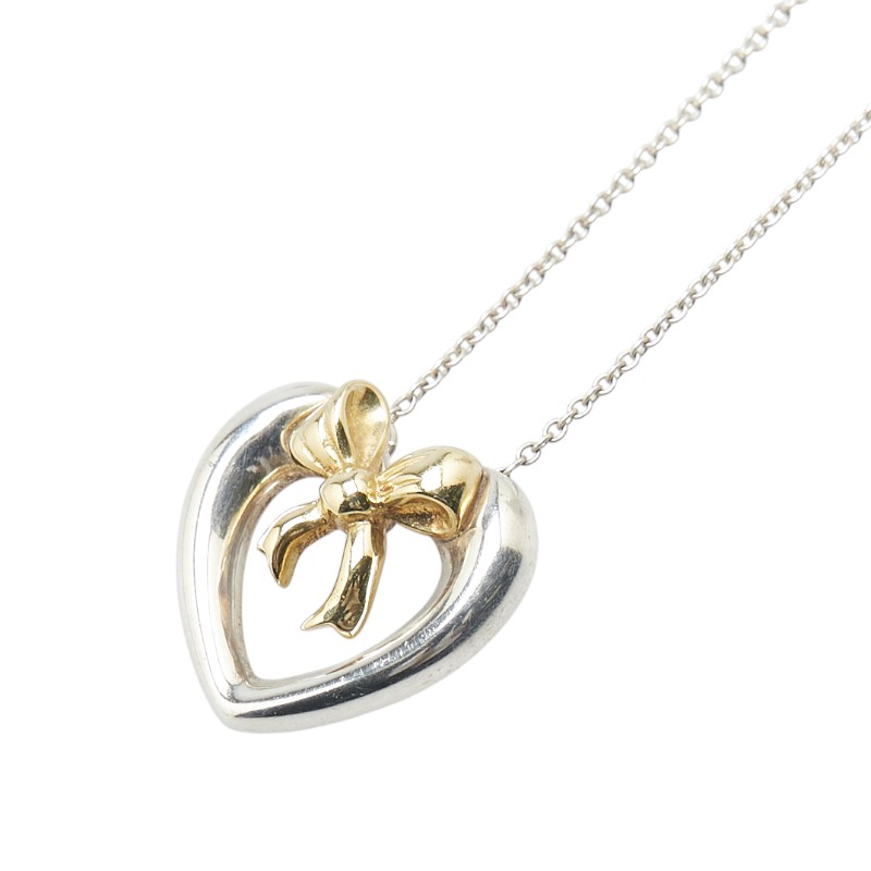 ハートウィズボウ　TIFFANY&Co. ネックレス　ハート　リボン　コンビ ハートウィズボウ TIFFANY&Co. ネックレス ハート リボン コンビ