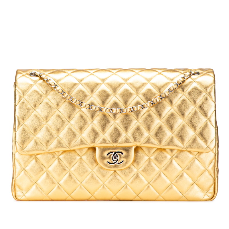 シャネル マトラッセ40 ココマーク チェーン ショルダーバッグ ゴールド ラムスキン レディース CHANEL 【中古】