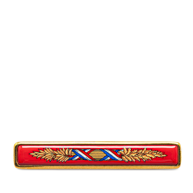 HERMES 七宝焼ネクタイピン エルメス HERMES エマイユ 七宝焼 ブローチ ネクタイピン 赤